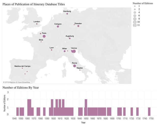 Map of itinerary publication locations.