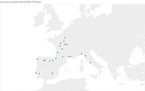Map of points along the Path of St. James.